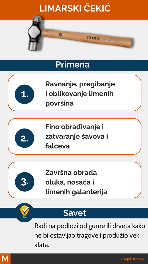 alat za limerske radove - limarski čekić